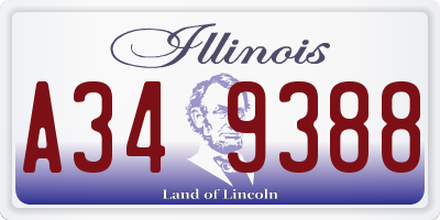 IL license plate A349388