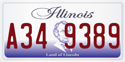 IL license plate A349389