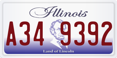 IL license plate A349392