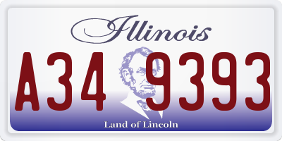 IL license plate A349393