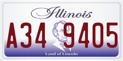 IL license plate A349405