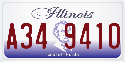IL license plate A349410