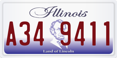IL license plate A349411