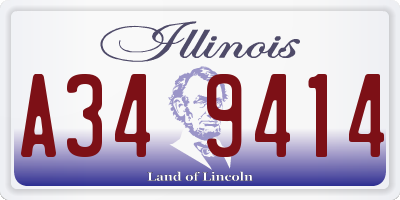 IL license plate A349414