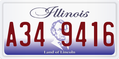 IL license plate A349416