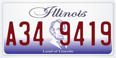 IL license plate A349419