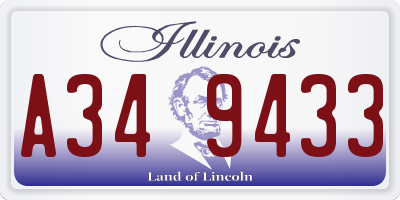 IL license plate A349433