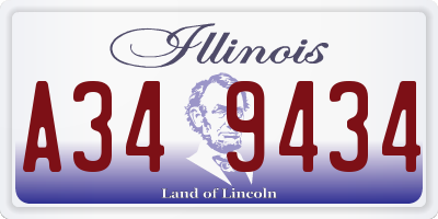 IL license plate A349434