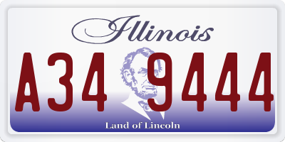 IL license plate A349444