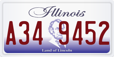 IL license plate A349452