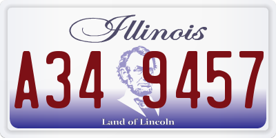 IL license plate A349457