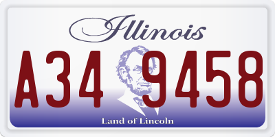IL license plate A349458
