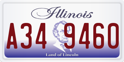 IL license plate A349460