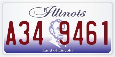 IL license plate A349461