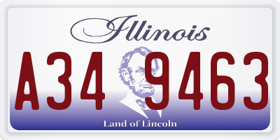 IL license plate A349463