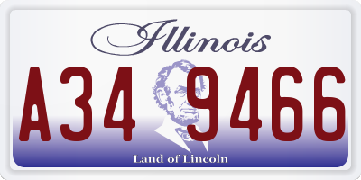 IL license plate A349466