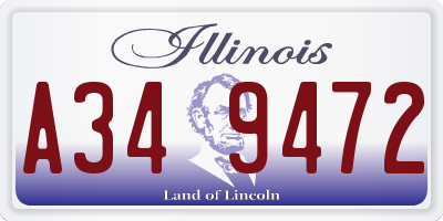 IL license plate A349472