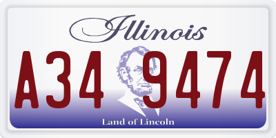 IL license plate A349474