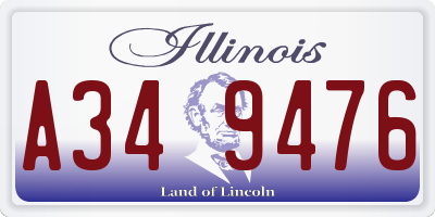 IL license plate A349476