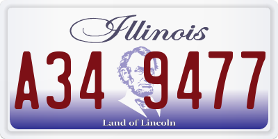 IL license plate A349477