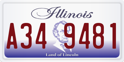 IL license plate A349481