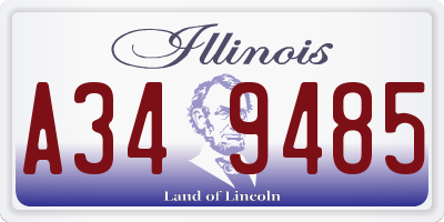 IL license plate A349485