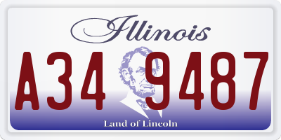 IL license plate A349487