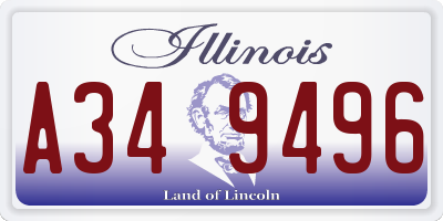 IL license plate A349496