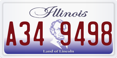 IL license plate A349498