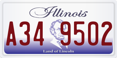 IL license plate A349502