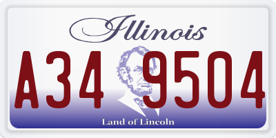 IL license plate A349504