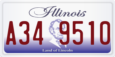 IL license plate A349510