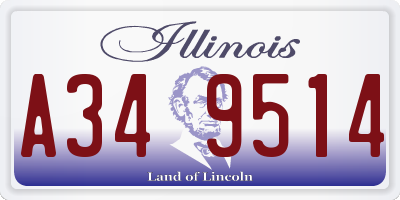 IL license plate A349514