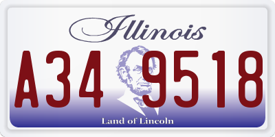 IL license plate A349518