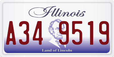 IL license plate A349519
