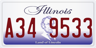 IL license plate A349533
