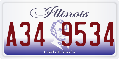 IL license plate A349534