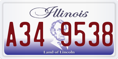 IL license plate A349538