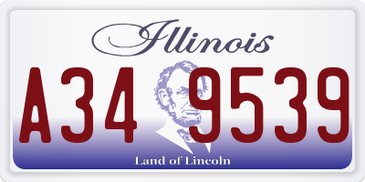 IL license plate A349539