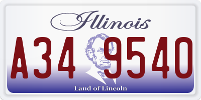 IL license plate A349540