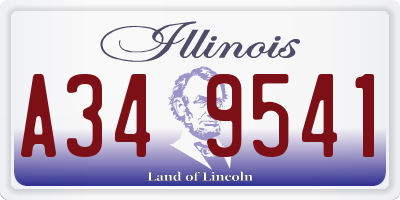 IL license plate A349541