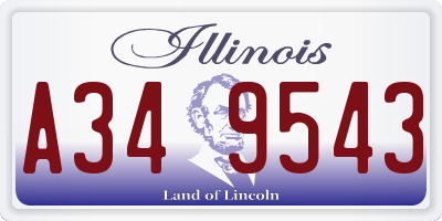 IL license plate A349543