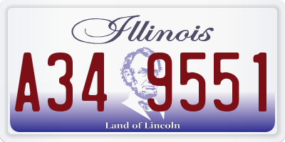 IL license plate A349551