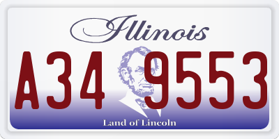 IL license plate A349553