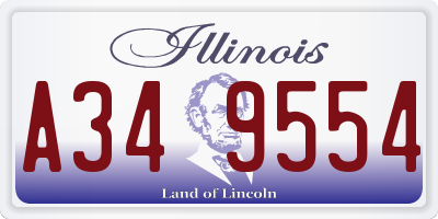 IL license plate A349554