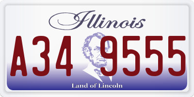 IL license plate A349555