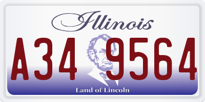 IL license plate A349564