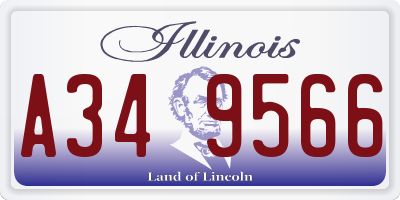 IL license plate A349566