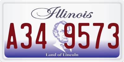 IL license plate A349573