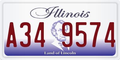 IL license plate A349574